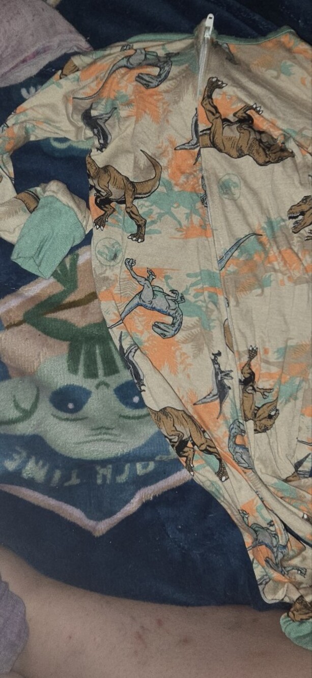 Kids' Beige Dinosaur Print Pajama 2T
